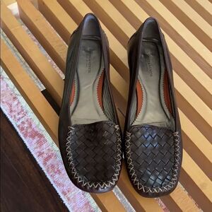 Bottega Veneta brown intrecciato-weave loafer
